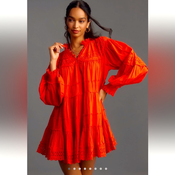 Mauve Dresses & Skirts - Maeve Long-Sleeve Lace Mini Dress